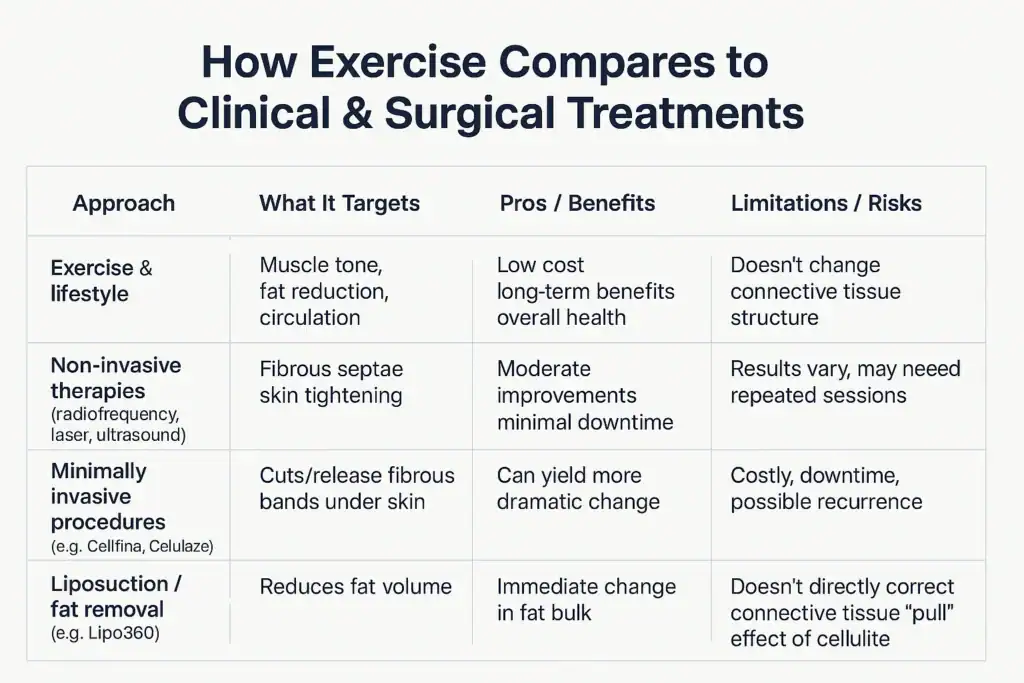 Sculpting Your Bum: Can Toning Exercises Really Reduce Cellulite? 2 How exercise compares to treatments from Lipo 360 Nantwich