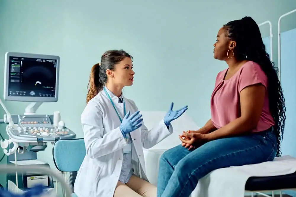 Woman have consultation about vaginal laxity Nantwich