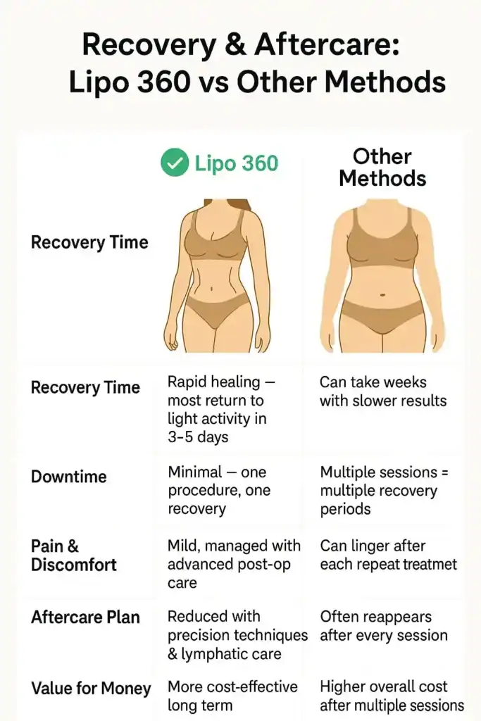 Recovery and Aftercare for Fat-Dissolving Surgery 2 Table to show fat dissolving injection aftercare Nantwich