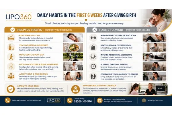 What to Do (and Avoid) in the First 6 Weeks After Giving Birth To Avoid Diastasis Recti 3 First 6 Weeks After Giving Birth To Avoid Diastasis Recti Nantwich : Daily Habits in the First 6 Weeks After Giving Birth